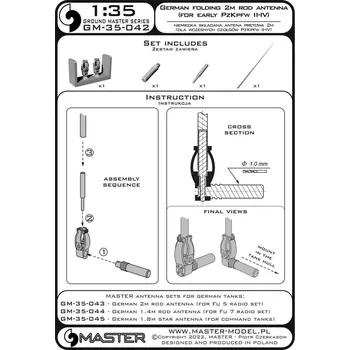 Plastikový model 1/35 German WWII folding 2m rod antenna (1 pc.)