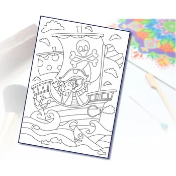 Radost v písku Šablona na pískování pirát na lodi Varianta: A4 (210 × 297 mm)