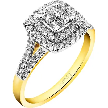 Prsten Prsten ze žlutého a bílého zlata s diamanty - 0,45 ct - ryzost 585 - 220.464