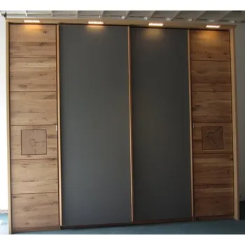 Šatní skříň GRAZ - posuvná skříň divoký DUB masiv 246 cm 6432 | Doprava Zdarma