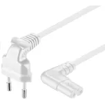 PREMIUMCORD Kabel síťový 230V k magnetofonu se zahnutými konektory 5m, bíla kpspm5-90w