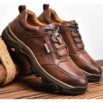 Pánské tenisky Trekové kožené tenisky pro pány Barva: Hnědá, Velikost: 43