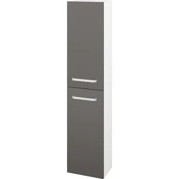 Koupelnový nábytek Dřevojas Vysoká skříň DOS SV1D2 35 - N01 Bílá lesk / Úchytka T01 / N06 Lava / Levé