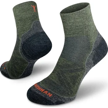 Pánské ponožky Northman Běžecké antibakteriální ponožky Run Merino PRO Mid Velikost: 39-41 Zelené Profesionální Běžecké Merino Ponožky