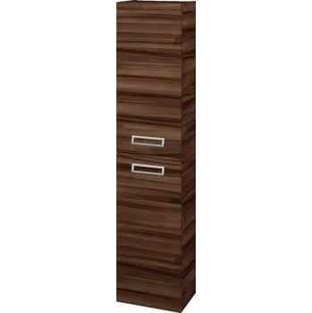 Koupelnový nábytek Dřevojas Vysoká skříň DOOR SV1D2 35 - D06 Ořech / Úchytka T39 / D06 Ořech / Levé