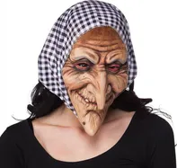 Boland Latexová maska čarodějnice pro dospělé se kostkovaným šátkem černý/bílý