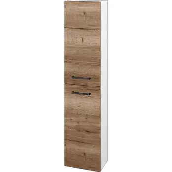 Koupelnový nábytek Dřevojas Vysoká skříň DOOR SV1D2 35 - N01 Bílá lesk / Úchytka T06 / D21 Tobacco / Levé
