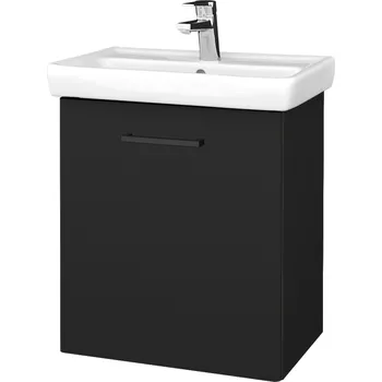 Koupelnový nábytek Dřevojas Koupelnová skříňka DOOR SZD 55 - L03 Antracit vysoký lesk / Úchytka T06 / L03 Antracit vysoký lesk / Levé