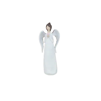 Panenka Víla v bílých šatech s růžovou holubicí