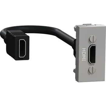 Elektrická zásuvka konektor hDMI (předzapojený), 1M, Aluminium Unica NU343030