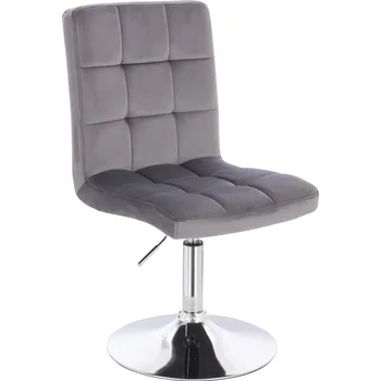 Otočné křeslo Vestland velur na stříbrném talíři - šedé