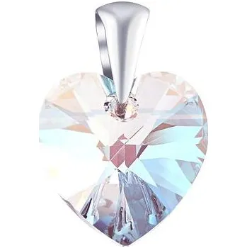 Módní doplněk Stříbrný přívěsek srdce 14mm se Swarovski® Crystals Shimmer LSW6228P14CS