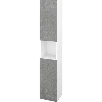 Koupelnový nábytek Dřevojas Vysoká skříň DOS SVD2O 35 - N01 Bílá lesk / Bez úchytky T31 / D20 Galaxy / Pravé