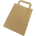 Papírová taška s plochým uchem, délka 23 cm, šířka 18 cm, záložka 8,5 cm, hnědá