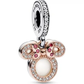 Přívěsek Dvojitý visací přívěsek PANDORA Rose Disney Silueta Minnie 782615C01