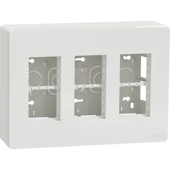 Elektrická zásuvka jednotka centrální 3x4 moduly vertikální povrchová, Bílá Unica System+ NU123418