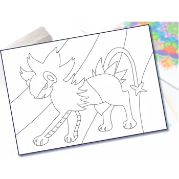 Radost v písku Šablona na pískování animák 4 Varianta: A4 (210 × 297 mm)