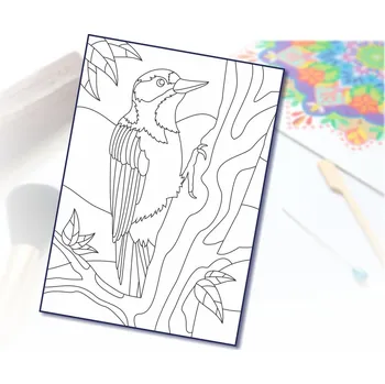 Radost v písku Šablona na pískování strakapoud Varianta: A4 (210 x 297 mm)