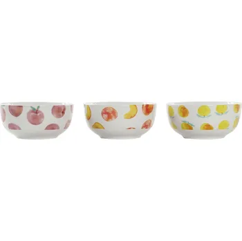 Dámské tričko Porcelánové misky DKD Home Decor Ovoce (13,5 x 13,5 x 6,5 cm) (3 ks)