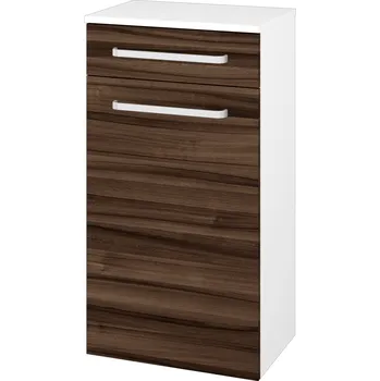 Koupelnový nábytek Dřevojas Nízká skříňka DOS SNDZ 50 - N01 Bílá lesk / Úchytka T01 / D06 Ořech / Pravé