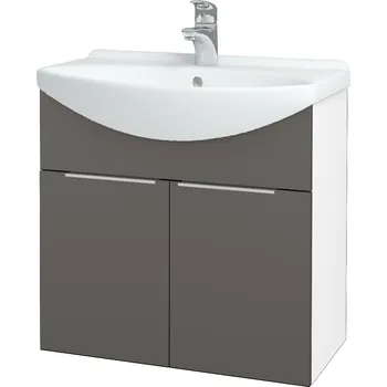 Koupelnový nábytek Dřevojas Koupelnová skříňka TAKE IT SZD2 65 - N01 Bílá lesk / Úchytka T05 / N06 Lava