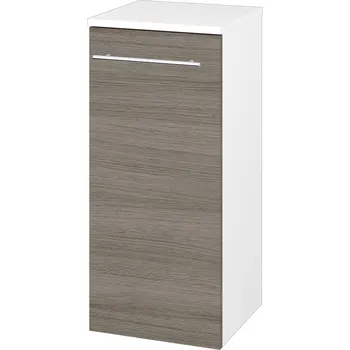 Koupelnový nábytek Dřevojas Nízká skříňka DOS SND 35 - N01 Bílá lesk / Úchytka T02 / D03 Cafe / Pravé