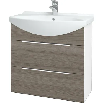 Koupelnový nábytek Dřevojas Koupelnová skříňka TAKE IT SZZ2 75 - N01 Bílá lesk / Úchytka T05 / D03 Cafe