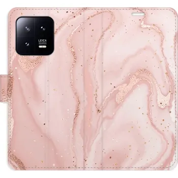 Pouzdro na mobilní telefon Flipové pouzdro iSaprio - RoseGold Marble - Xiaomi 13