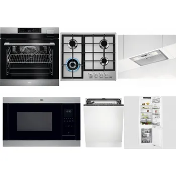 Set domácích spotřebičů AEG BSK792380M + AEG Mastery StepPower HGB64420SM + AEG DGB3523S + AEG Mastery MSB2547D-M + AEG FSK73607Z + AEG Mastery FlexiShelf SCE818D3LC