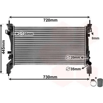 Motor automobilu Chladič, chlazení motoru VAN WEZEL 17002385