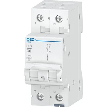 Jistič OEZ LETOHRAD OEZ Jistič In 6 A, Ue AC 230 V / DC 60 V, charakteristika C, 1+N-pól, Icn 10 kA typ LTS-6C-1N OEZ:42013