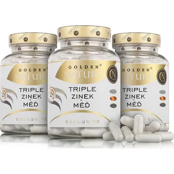 2+1 GN Exclusive Triple Zinek + Měď 300 cps. + dárek Golden Nature Arašídy pražené nesolené 100g zdarma