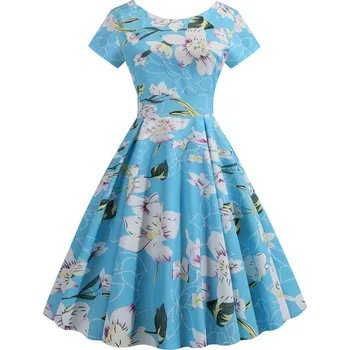 Dámské šaty Květované šaty ve stylu retro Velikost: XL, Barva (Varianta): 1372-005