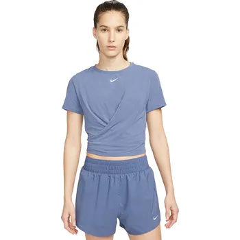Dámské tričko Dámské funkční tričko s krátkým rukávem Nike W NK ONE LUXE DF SS STD TW TP W modré DD4921-491 - L | UK 6 | US 7