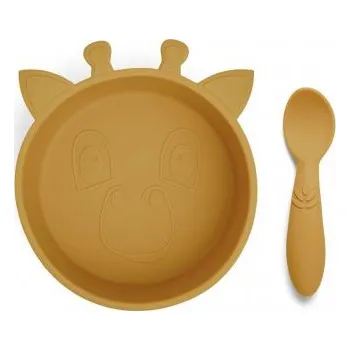 dětská jídelní sada Nuuroo Elia Silikonový jídelní set - Dusty Yellow