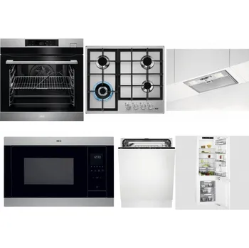 Set domácích spotřebičů AEG BSK782380M + AEG Mastery StepPower HGB64420SM + AEG DGB3523S + AEG Mastery MSB2547D-M + AEG FSK73607Z + AEG Mastery FlexiShelf SCE818D3LC