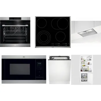 Set domácích spotřebičů AEG BPK742380M + AEG Mastery DirectTouch HK654070XB + AEG DGB3523S + AEG Mastery MSB2547D-M + AEG FSK73607Z + AEG Mastery NoFrost SCB618F6TS