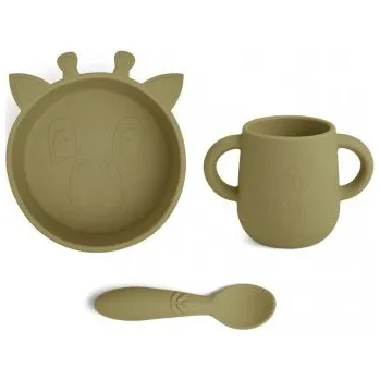 dětská jídelní sada Nuuroo Ebba Silikonový jídelní set - Olive Green