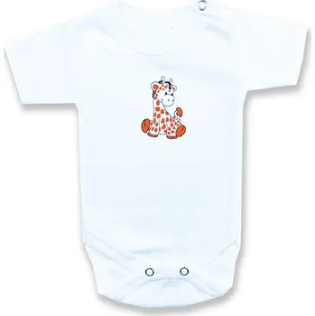 BABY´S WEAR Body pro miminka, krátký rukáv- ŽIRAFA, bílé Velikost: 80 (9-12m)