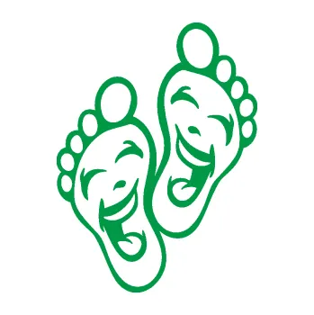 Samolepící dekorace SAMOLEPKA Nožičky 001 levá s úsměvem (12 - zelená) NA AUTO, NÁLEPKA, FÓLIE, POLEP, TUNING, VLASTNÍ TEXT, TISK, AUTOSAMOLEPKY.cz, POLEPY, OBRÁZEK, LOGO, SAMOLEPKY