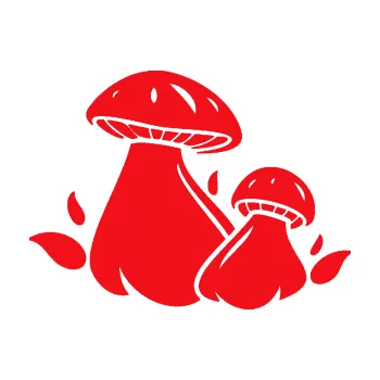 Samolepící dekorace SAMOLEPKA Houby 002 levá (10 - červená) NA AUTO, NÁLEPKA, FÓLIE, POLEP, TUNING, VLASTNÍ TEXT, TISK, AUTOSAMOLEPKY.cz, POLEPY, OBRÁZEK, LOGO, SAMOLEPKY