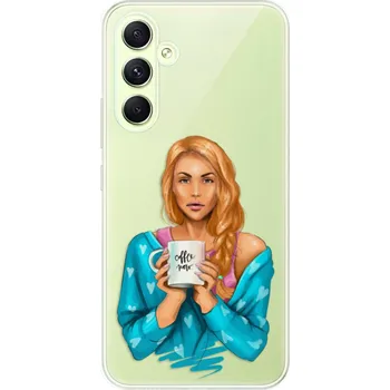 Pouzdro na mobilní telefon Odolné silikonové pouzdro iSaprio - Coffe Now - Redhead - Samsung Galaxy A54 5G