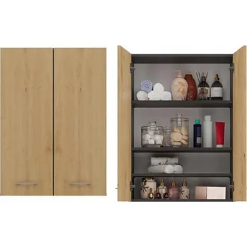 Koupelnový nábytek Koupelnová skříňka nad pračku POLA MINI DD ŠEDÁ/DUB ARTISAN