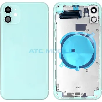 Náhradní kryt pro mobilní telefon iPhone 11 zadní kryt (sklo) s logem, rámem zelený včetně držáku SIM a tlačítek, EU verze (OEM) a zpět 34 Kč s ATC Clubem