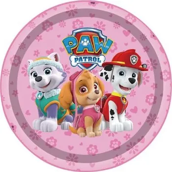 Dětský míč Narozeninová party dekorace s motivem Tlapková patrola - růžová Varianta: velké jednorázové talířky - 10 ks