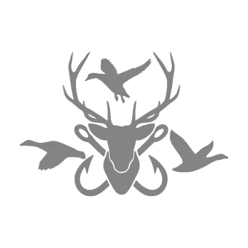 Samolepící dekorace SAMOLEPKA Myslivost 005 levá (17 - šedá) NA AUTO, NÁLEPKA, FÓLIE, POLEP, TUNING, VLASTNÍ TEXT, TISK, AUTOSAMOLEPKY.cz, POLEPY, OBRÁZEK, LOGO, SAMOLEPKY