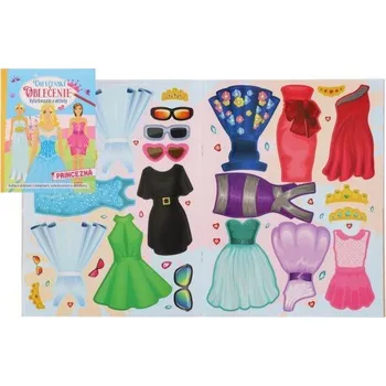 Cizojazyčná kniha Zošit Dievčenské oblečenie - princezná + samolepky SK verzia 23x30cm