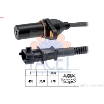 Motor automobilu Generátor impulsů, klikový hřídel FACET 9.0563