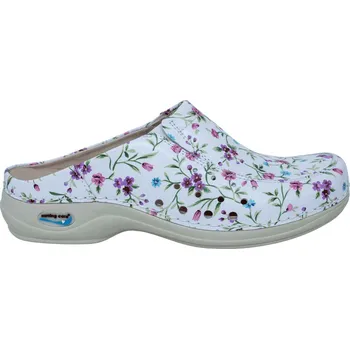 Dámská obuv Nursing Care BERLIM WG4AF33 pracovní kožená pratelná obuv s certifikací dámská bez pásku květy Velikost: 39