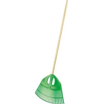 Hrábě Hrábě ploché 21 prutů plastové dřevěná násada 150cm-Pouze osobní odběr